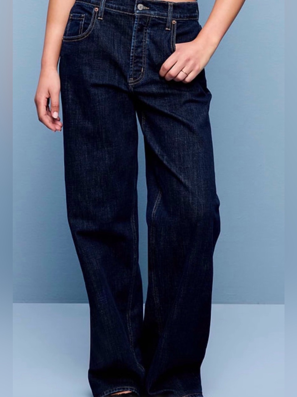 Old Navy Dark Indigo Mid-Rise Slouchy Wide-Leg Jeans